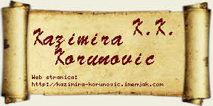 Kazimira Korunović vizit kartica